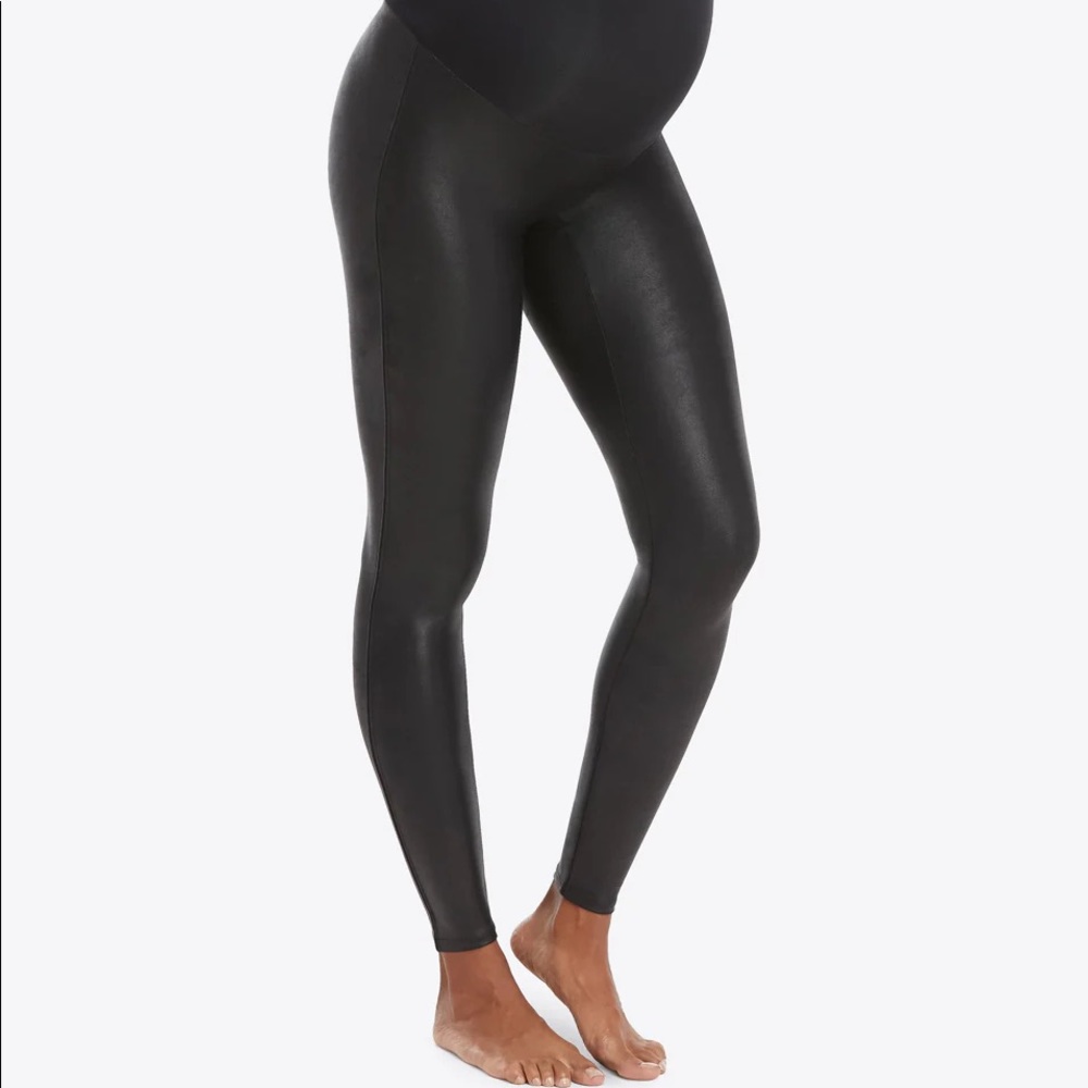 SPANX Mama Maternity Faux Lather Leggings XL